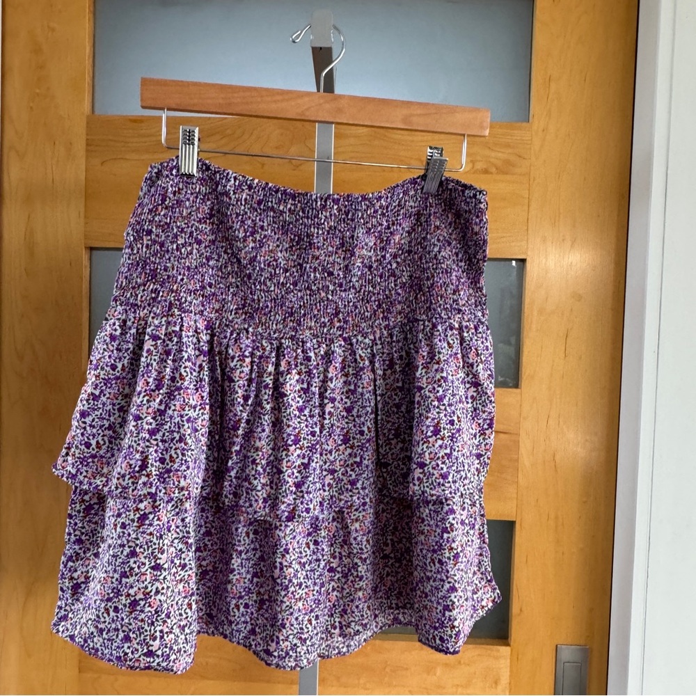 Vero Moda Purple Floral A-Line Skirt